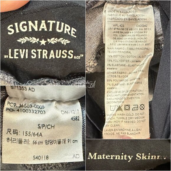 Signature By Levi Strauss Maternity Skinny Jeans with Stretch Panel Size Small - Picture 5 of 5